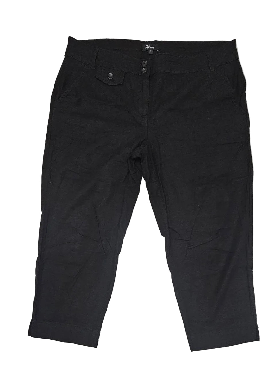 Reitmans Black Button-Front Pants 12 Petite