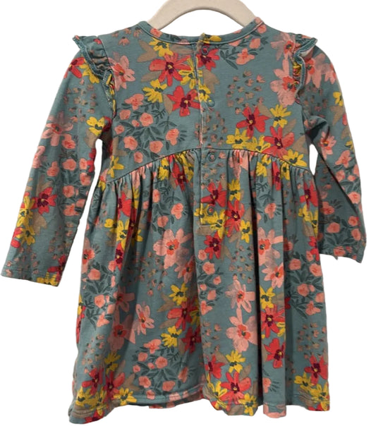 Back of Carter’s floral dress showing snap closure