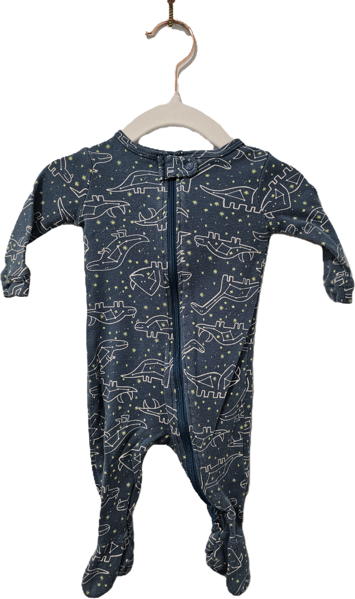 Joe Fresh Sleeper Blue with Stars and Dinos 0-3m