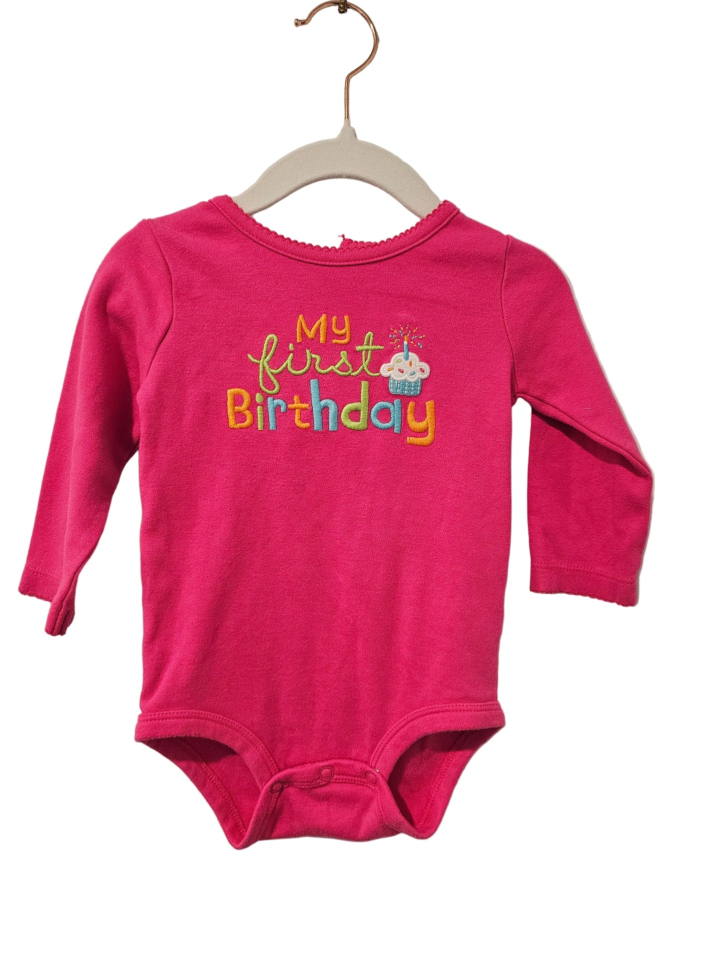 Carter's "My First Birthday" Long Sleeved Onesie 12m