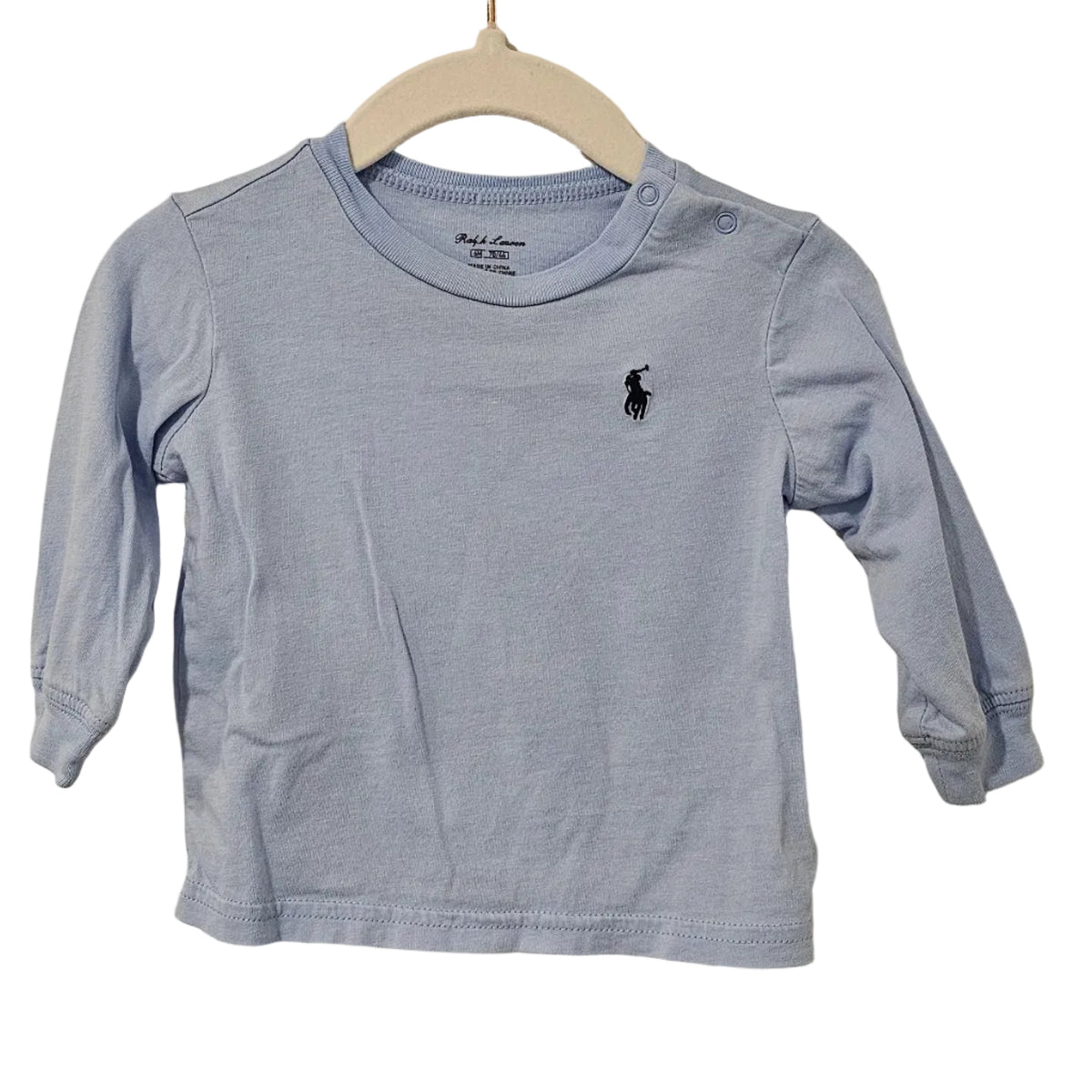 Ralph Lauren Long Sleeved Blue Shirt 6m