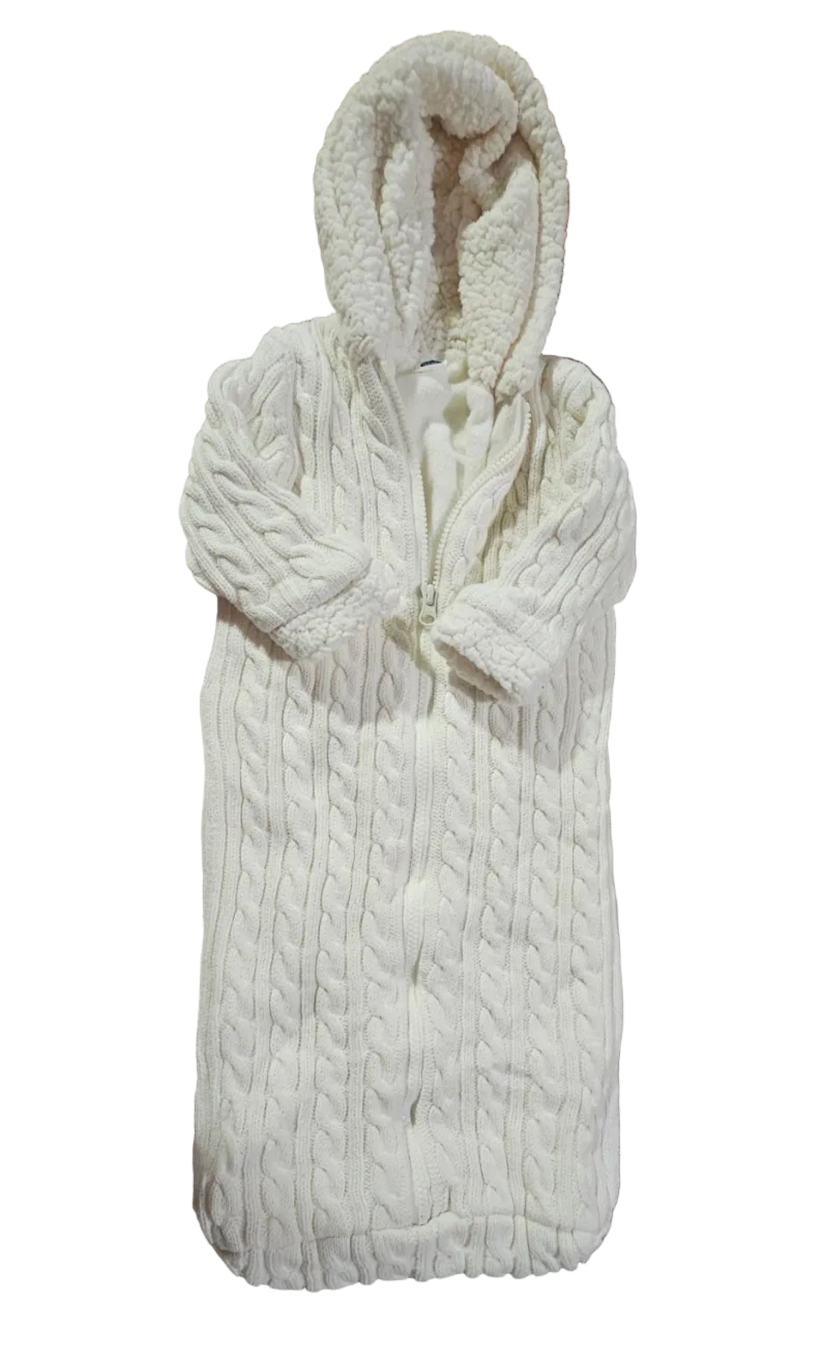 Old Navy Cream Cable-Knit Sherpa Bunting Sleep Sack 6-12M
