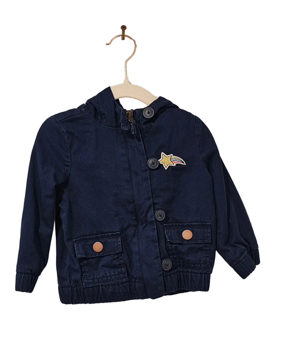 OshKosh B'gosh Navy Utility Jacket Shooting Star Patch 12-18M