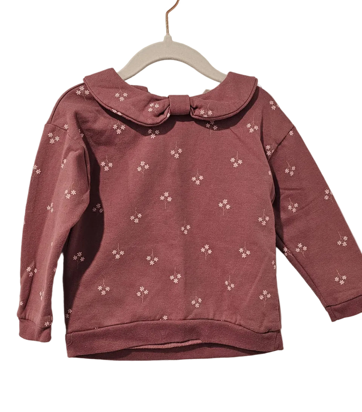 Please Mum Dusty Rose Floral Peter Pan Collar Sweatshirt 24M
