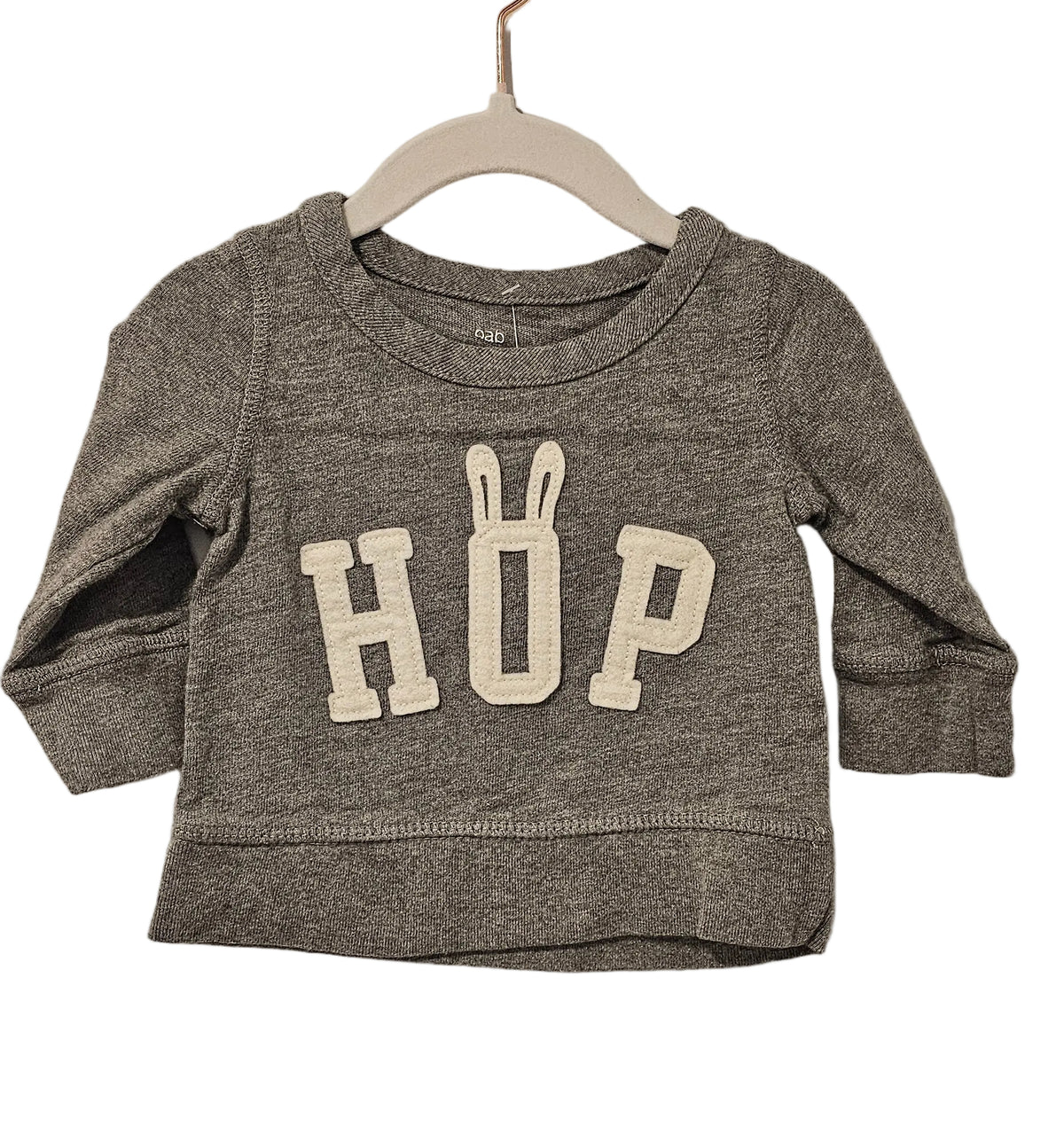 Gap Grey HOP Bunny Chenille Sweatshirt 6-12M