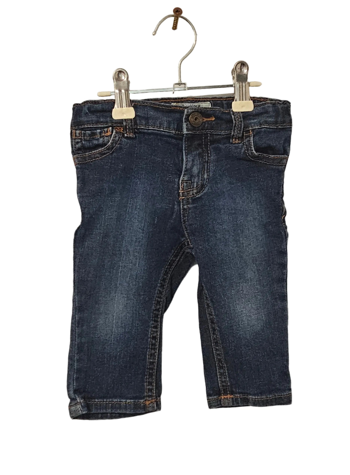 OshKosh B'gosh Dark Wash Sparkle Skinny Jeans 9M