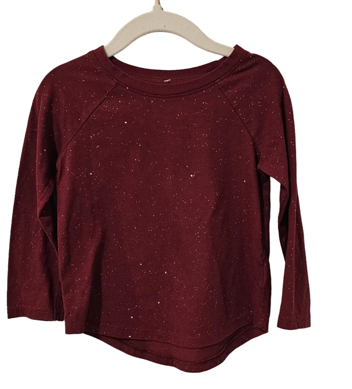 Cat & Jack Burgundy Glitter Speckle Sweatshirt 3T