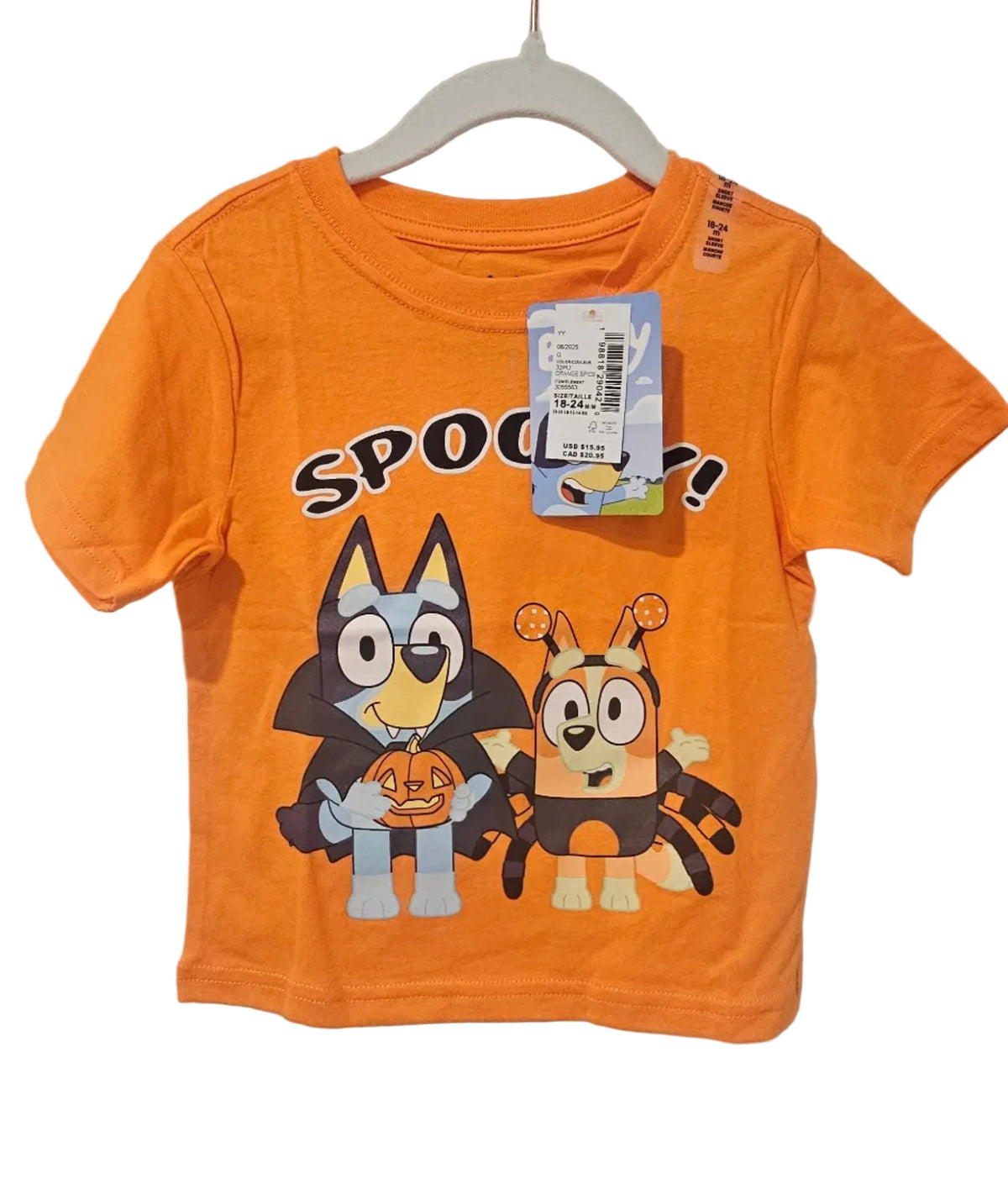 Orange Bluey and Bingo Spooky Halloween T-shirt, new with tags