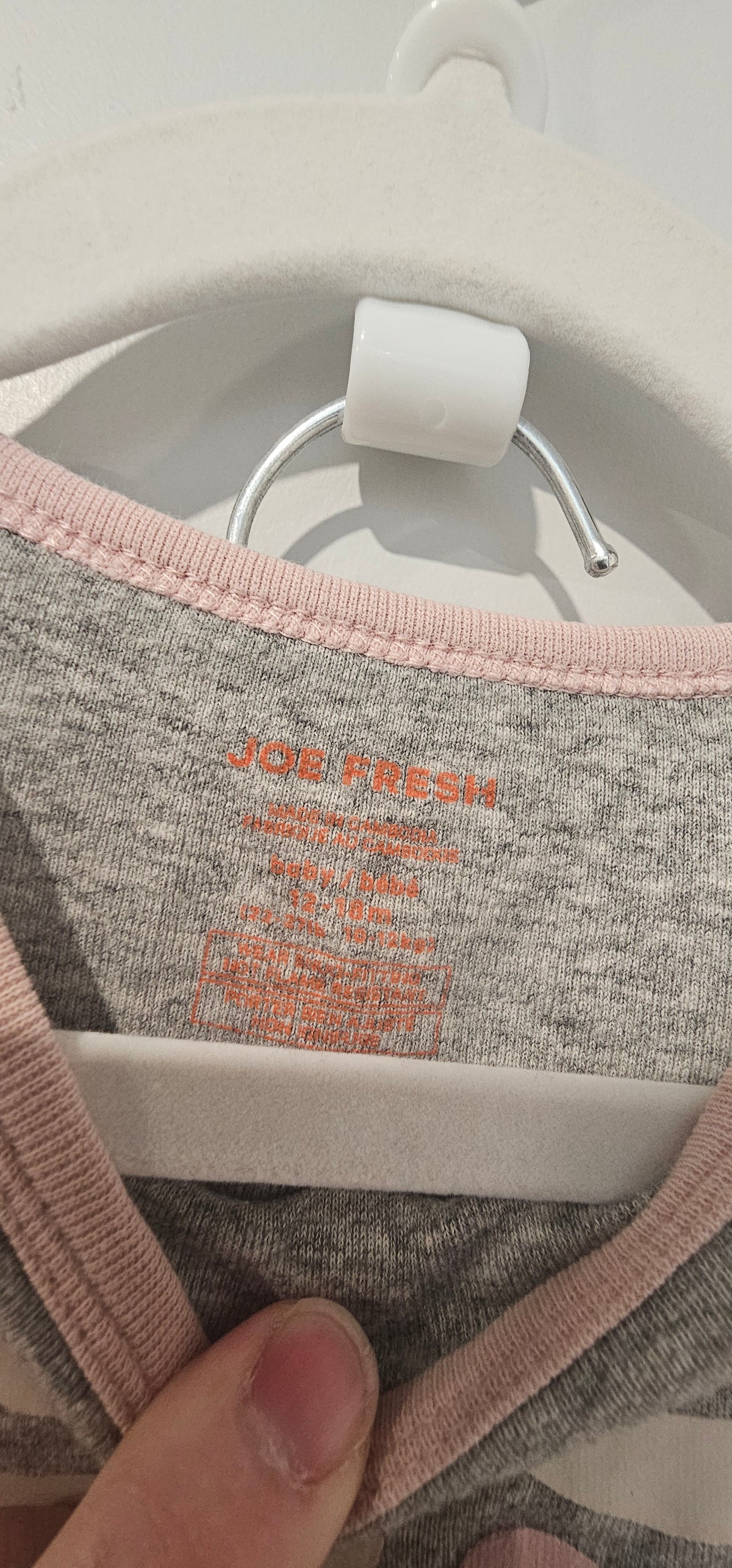 Joe Fresh printed label inside the skeleton pajama top