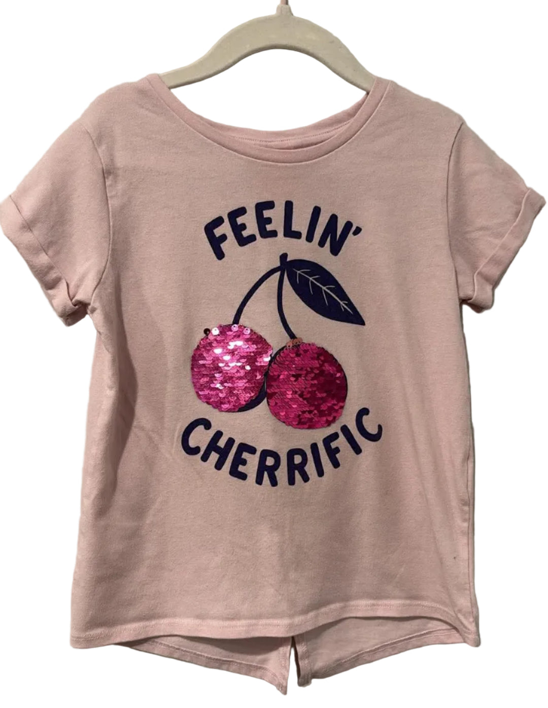 Joe Fresh pink Feelin' Cherrific sequin t-shirt