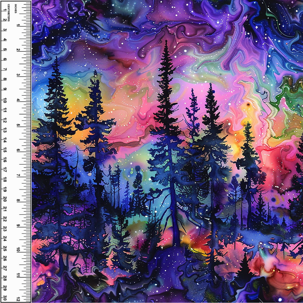 Neon Alcohol Ink Forest Toddler Blanket