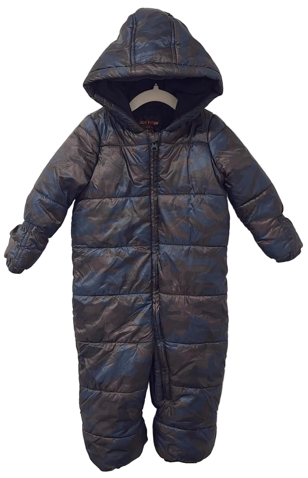 Dark hooded quilted Joe Fresh one-piece snowsuit