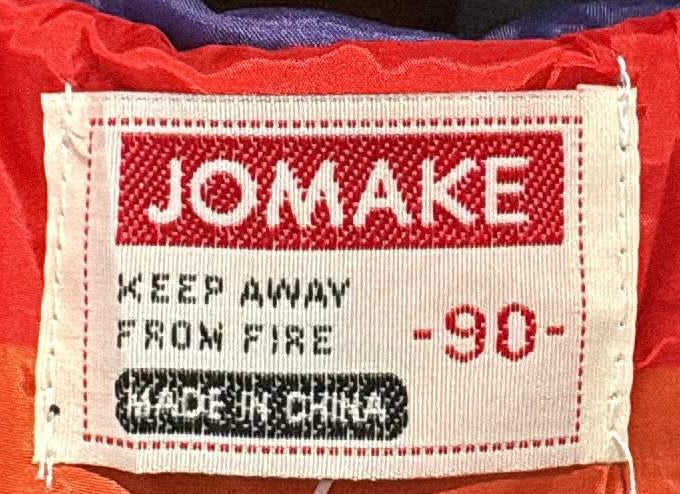 JOMAKE label showing size 90