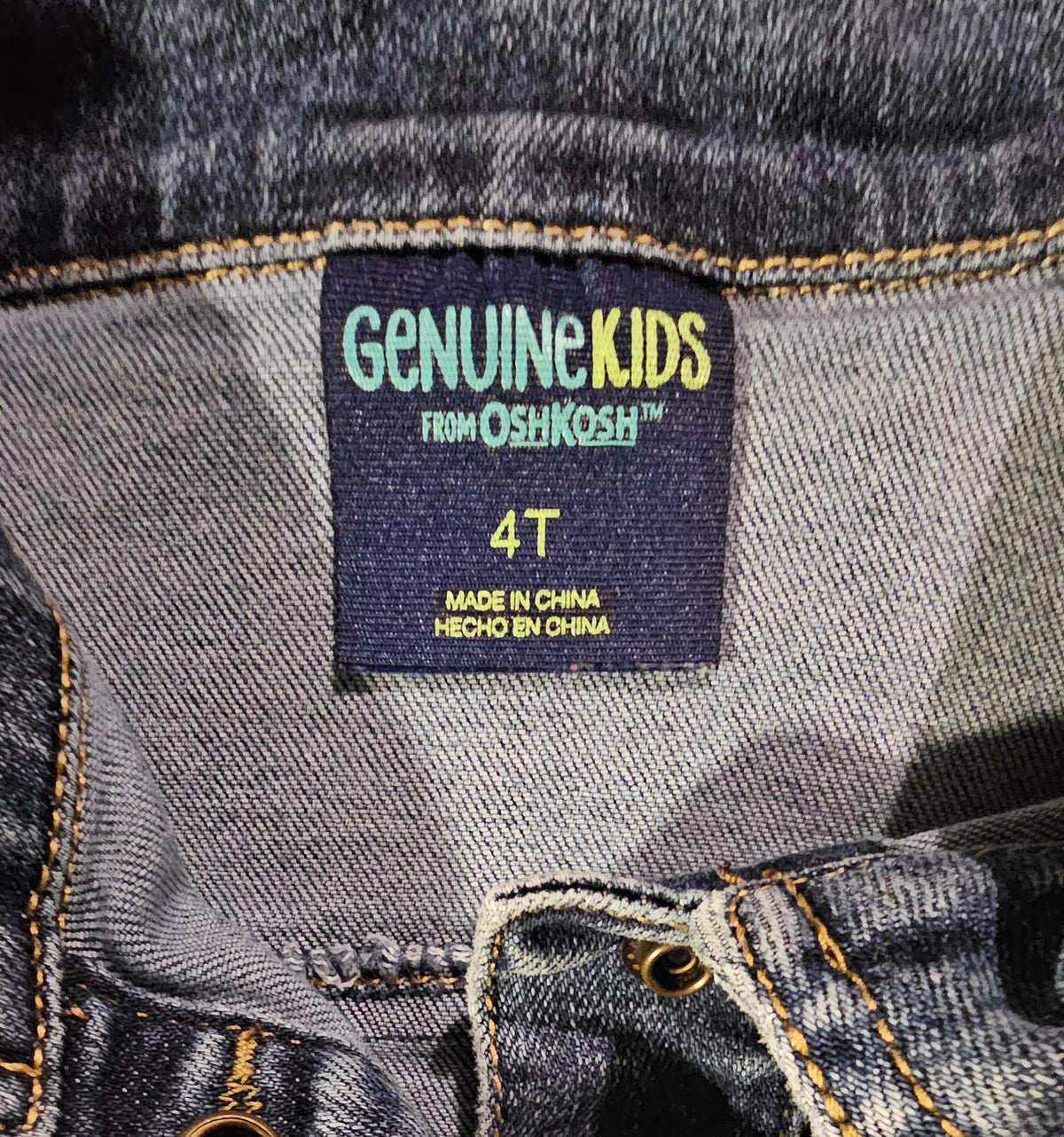 Genuine Kids from OshKosh tag, size 4T