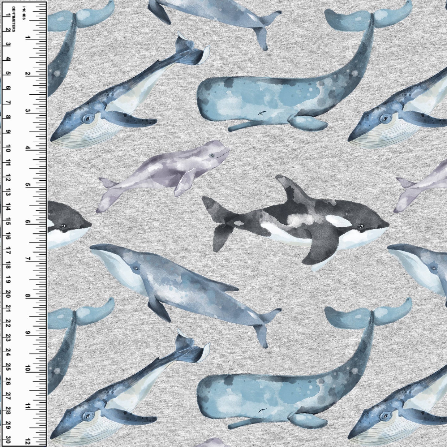 Whales Heathered Toddler Blanket