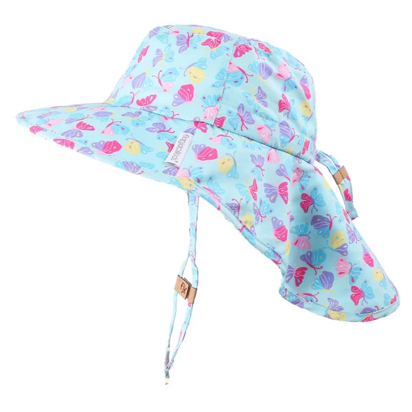 Flap Jack Kids Butterfly Sun Hat with Neck Cape