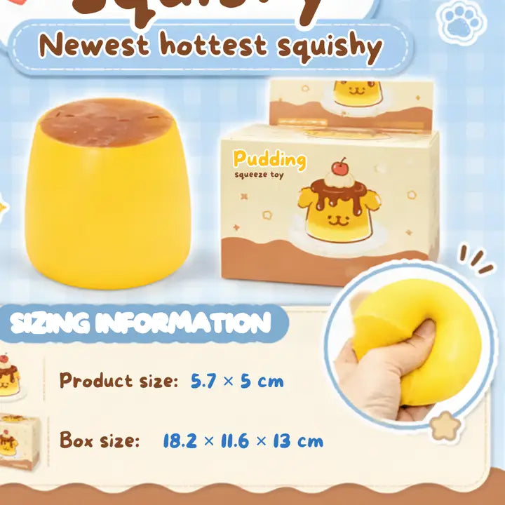 Crunchy Pudding Squishy 6cm – New