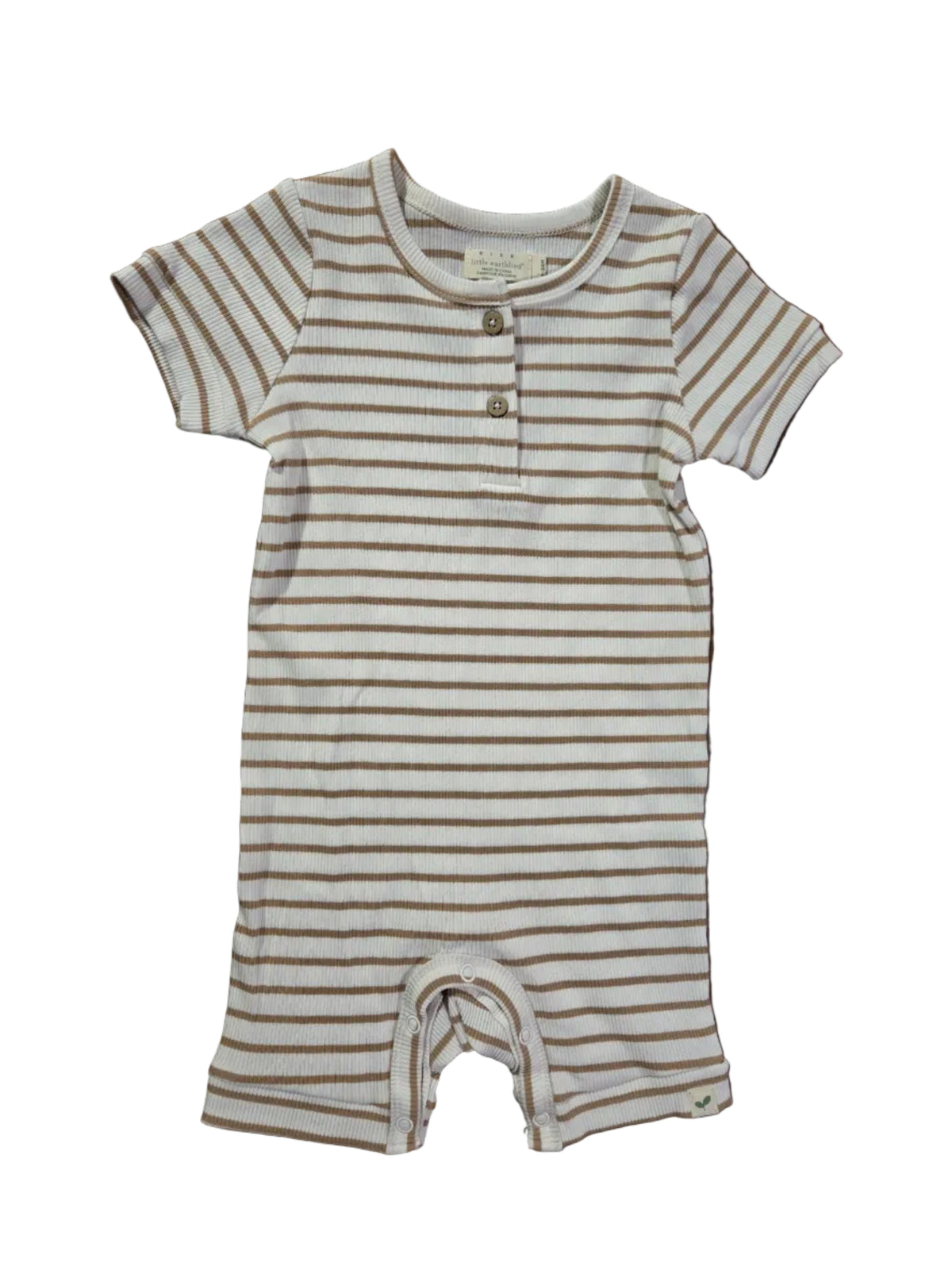 Rise Little Earthling Tan Stripe Ribbed Romper, 18-24M – New With Tags