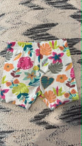 George White Flower Butterfly Shorts