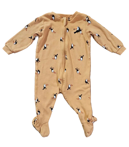 Pekkle Tan Toucan Footed Sleeper, 9M – Pre-Loved - photo 1