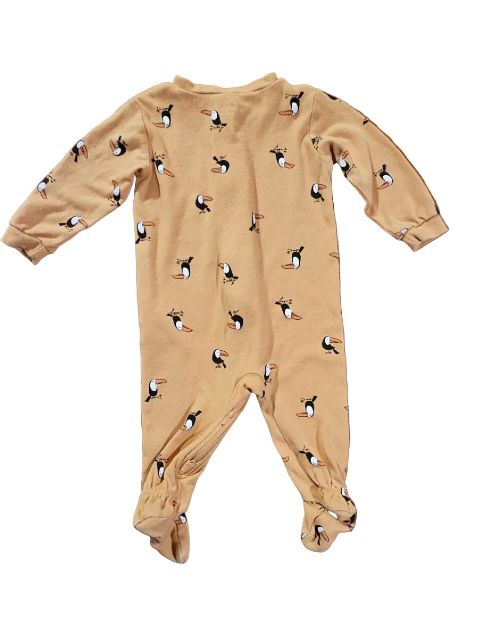 Pekkle Tan Toucan Footed Sleeper, 9M – Pre-Loved - photo 2