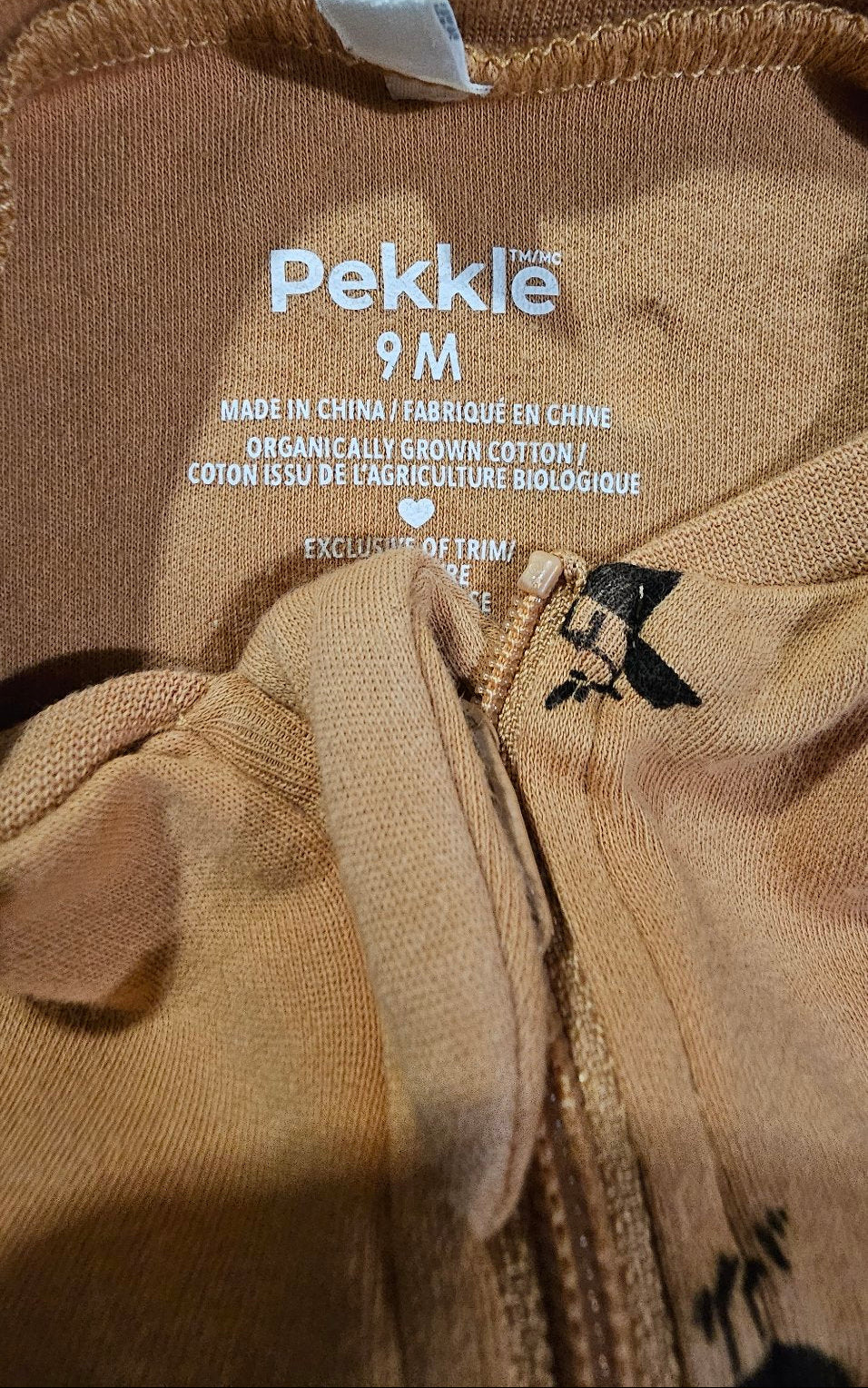Pekkle Tan Toucan Footed Sleeper, 9M – Pre-Loved - photo 3