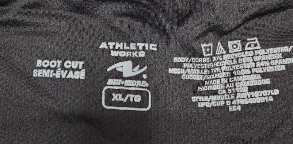Athletic Works Black Boot Cut Yoga Pants XL