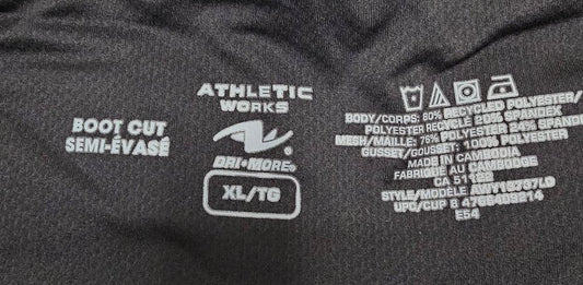 Athletic Works Black Boot Cut Yoga Pants XL