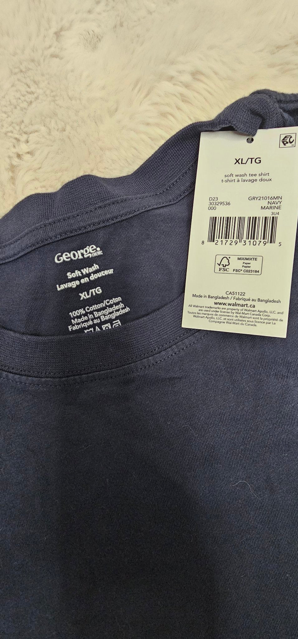 George Soft Wash Navy T-Shirt XL
