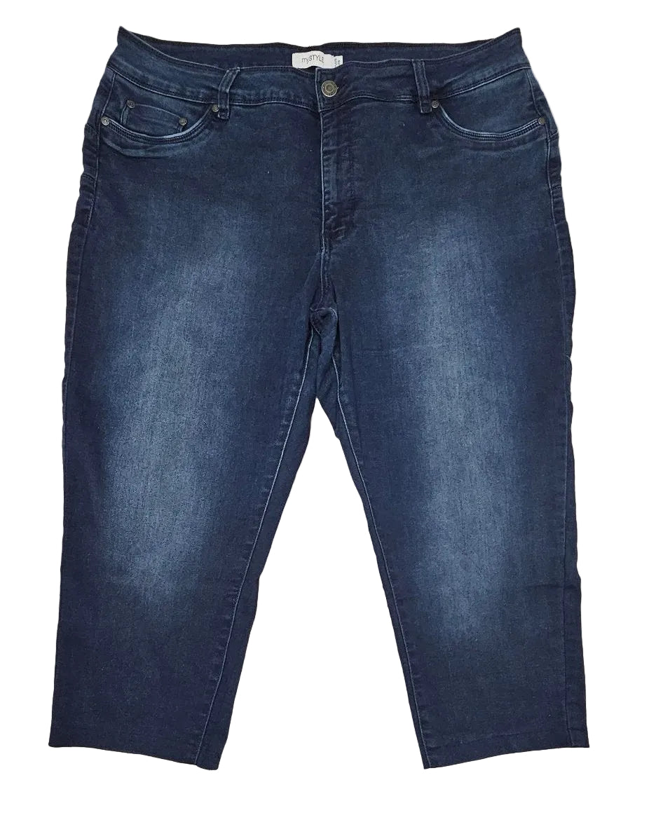 mySTYLE Plus Dark Wash Capri Jeans 20