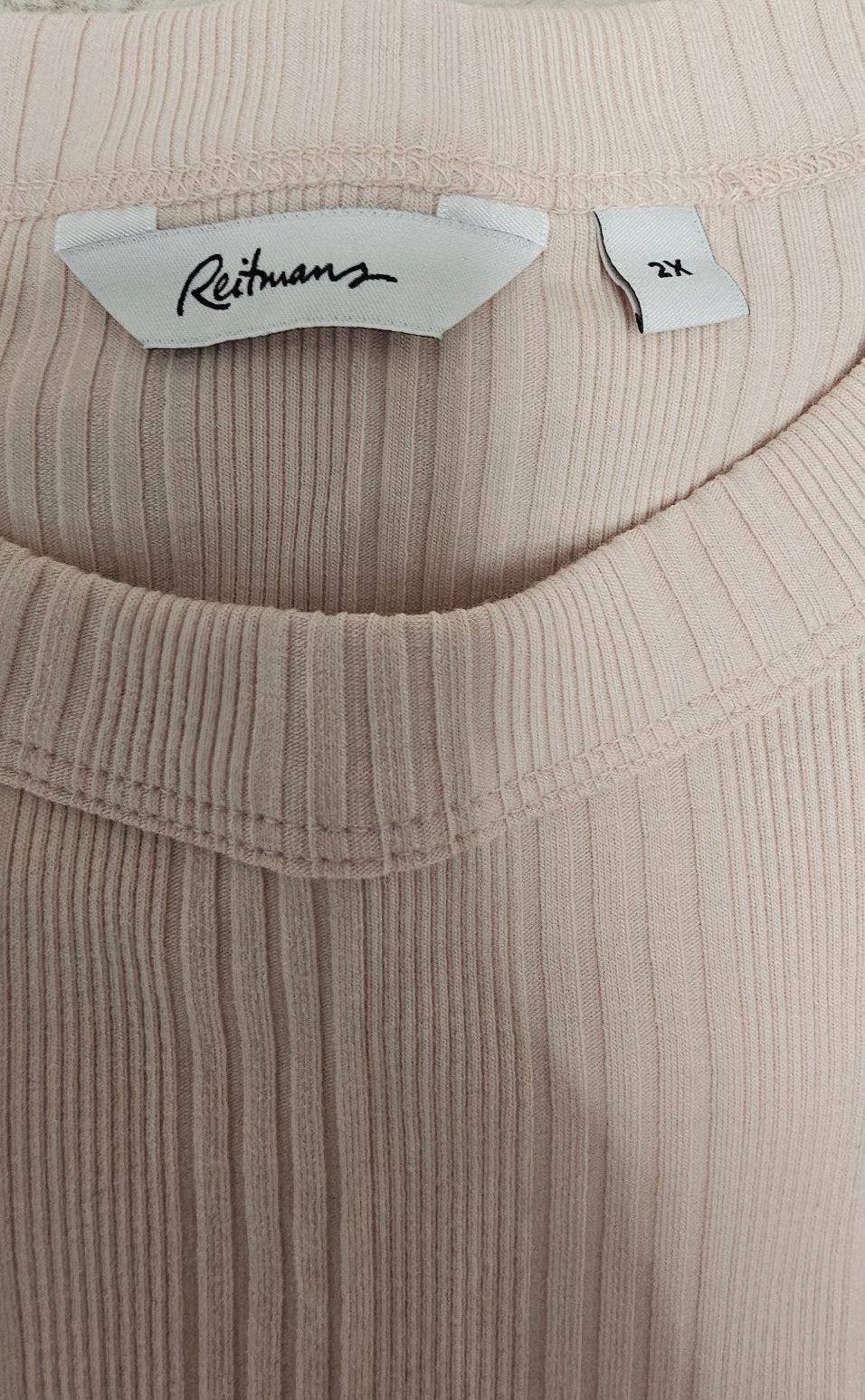 Reitmans Blush Pink Ribbed Tank Top 2X