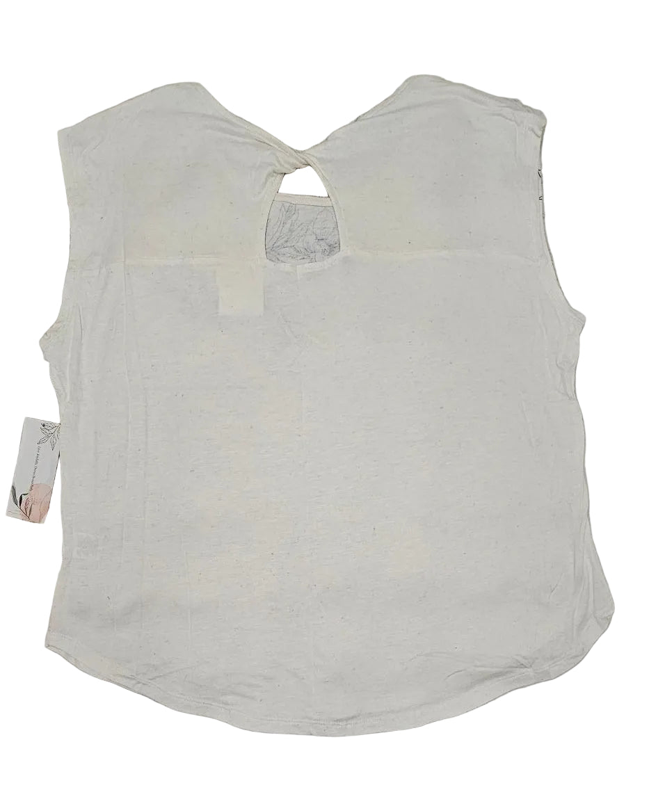 Pre de Provence Cream Floral Cut-Out Top XL
