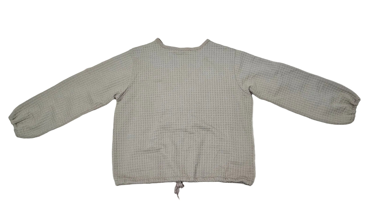 Max Studio Grey Waffle Knit Tie-Front Cardigan XL