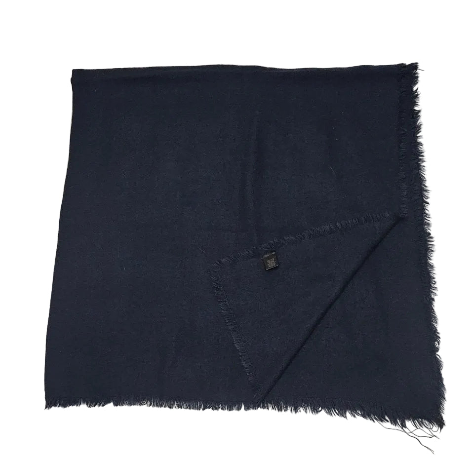 Navy Fringe Scarf Wrap One Size