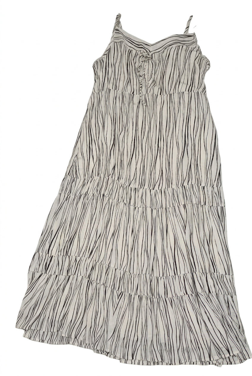 Addition Elle Black and White Striped Smocked Sundress 1X