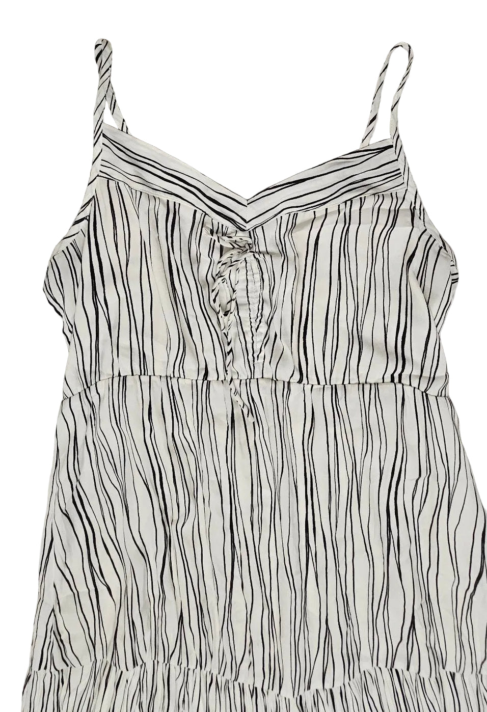 Addition Elle Black and White Striped Smocked Sundress 1X