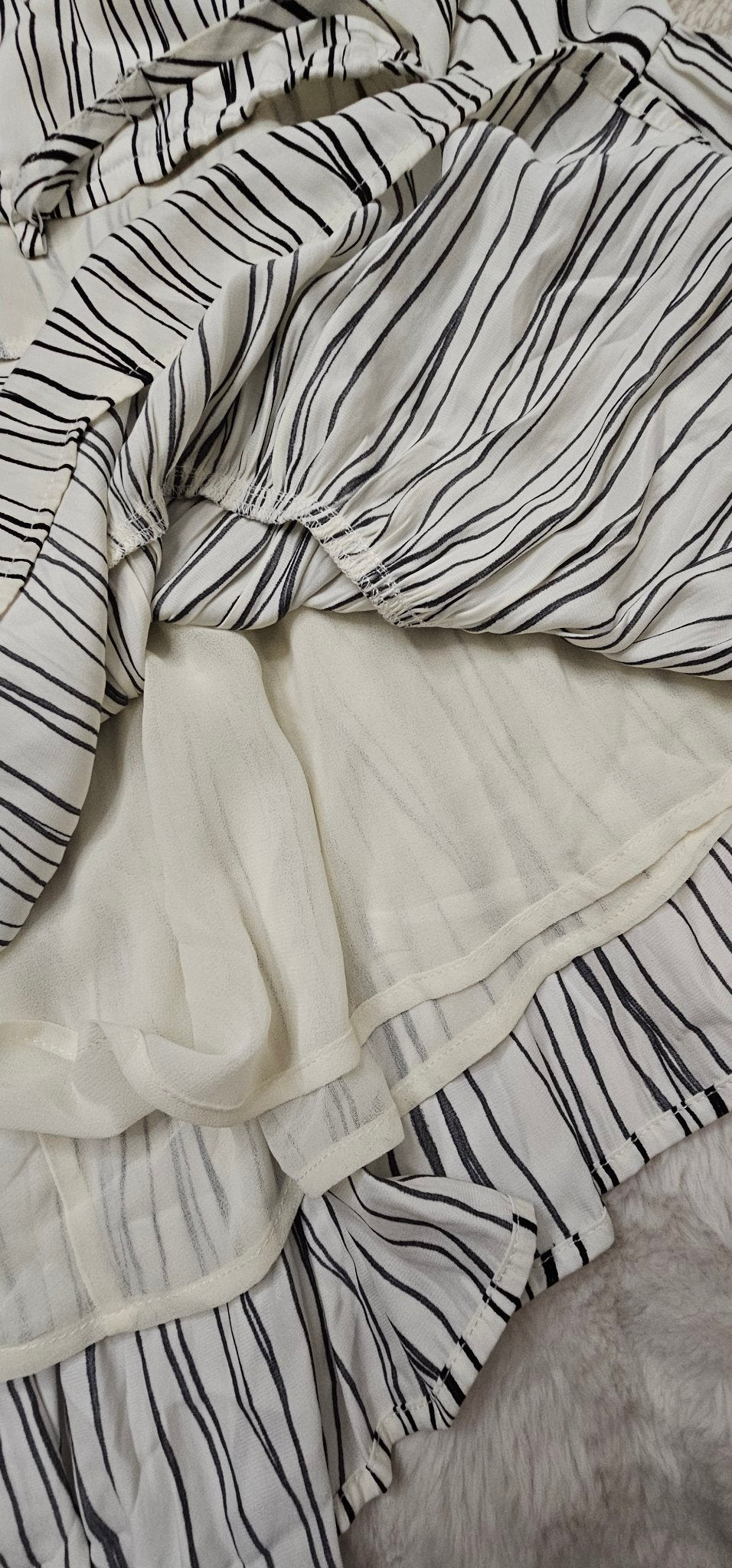 Addition Elle Black and White Striped Smocked Sundress 1X