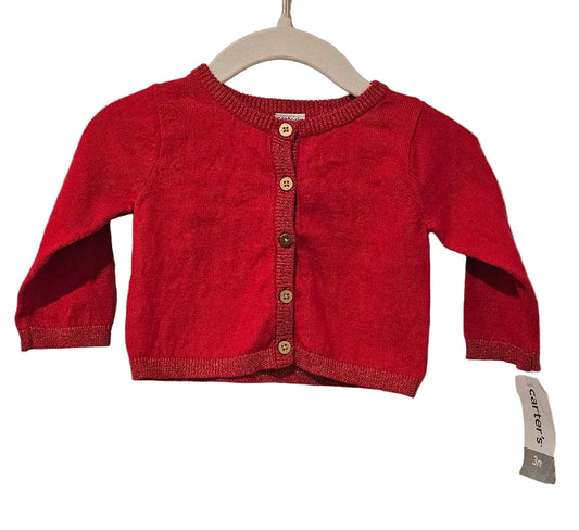 Carter's Red Knit Button Cardigan, 3M – New