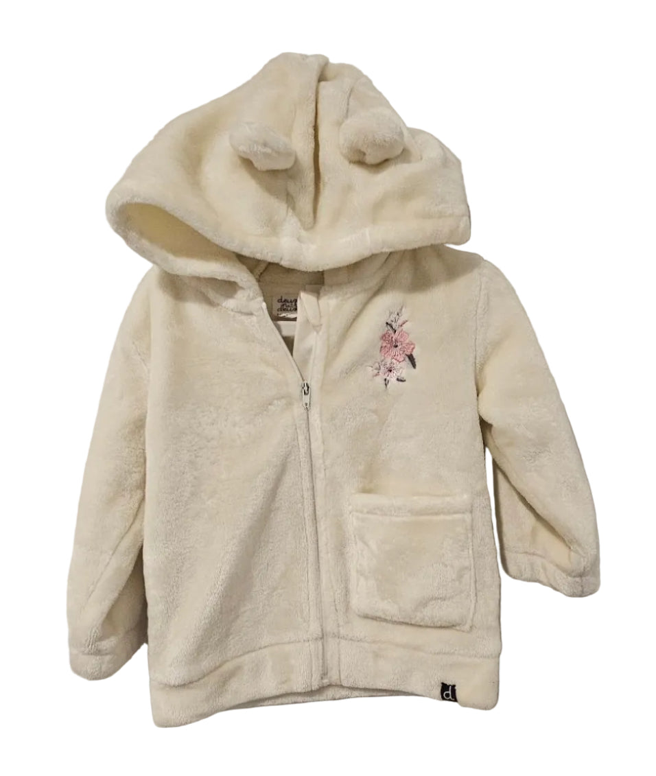 deux par deux Cream Plush Hooded Jacket, 18M – Pre-Loved