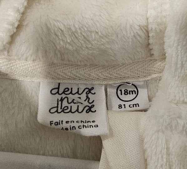 deux par deux Cream Plush Hooded Jacket, 18M – Pre-Loved