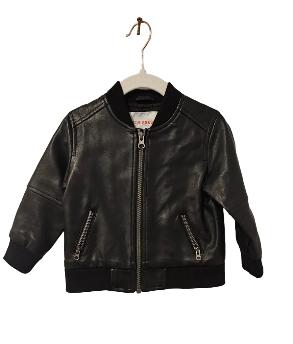 Joe Fresh Black Faux-Leather Moto Jacket, 12-18M – Pre-Loved