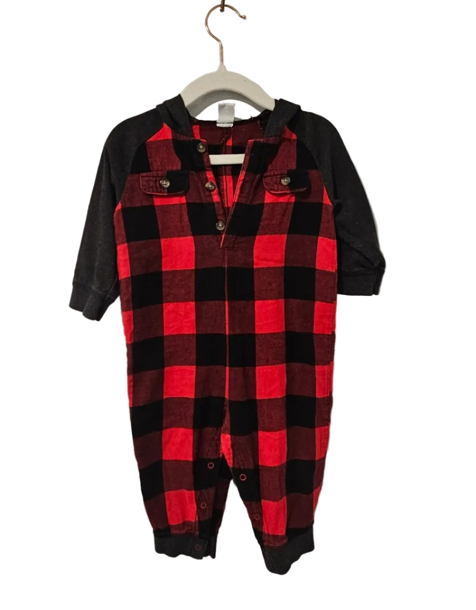 Old Navy Buffalo Plaid Hooded Romper, 6-12M – Pre-Loved