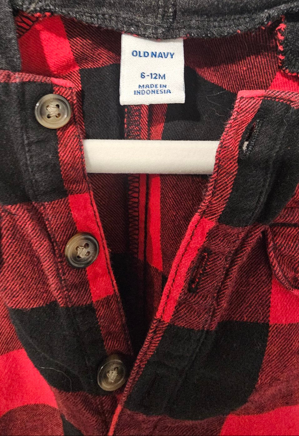 Old Navy Buffalo Plaid Hooded Romper, 6-12M – Pre-Loved