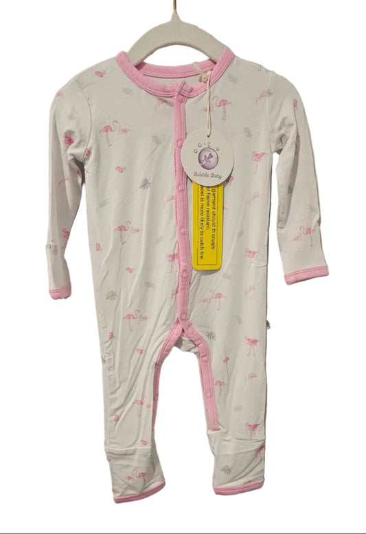 Bubble Baby Pink Flamingo Print Snap Sleeper – New