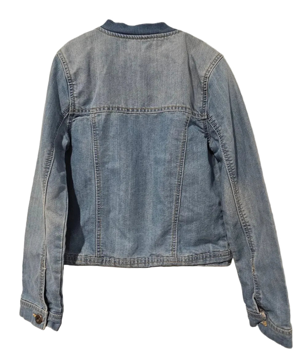 Light Wash Denim Jacket with Floral Lining – Pre-Loved