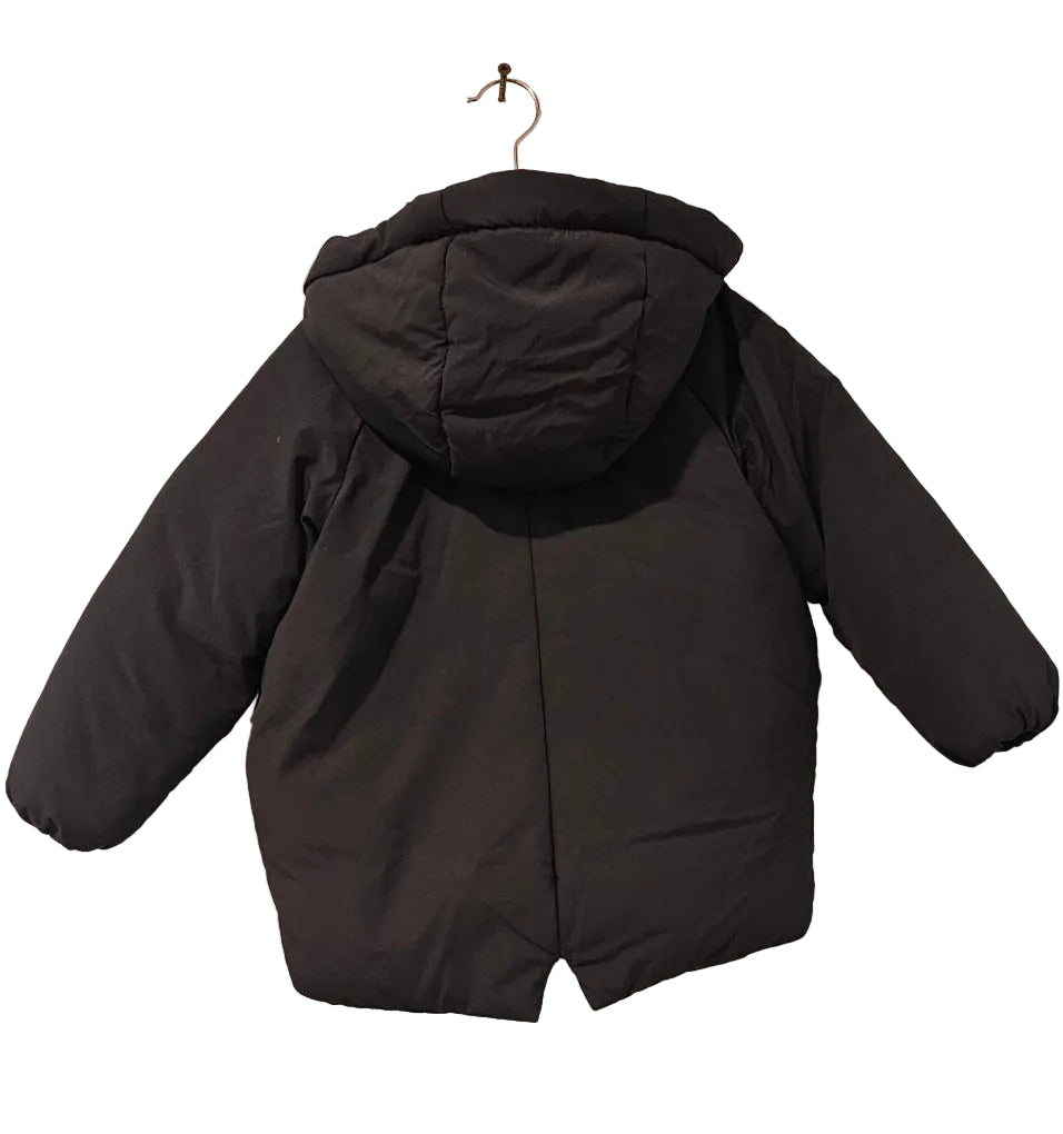 Zara Black Sherpa-Lined Puffer Winter Coat, 3-4Y – Pre-Loved