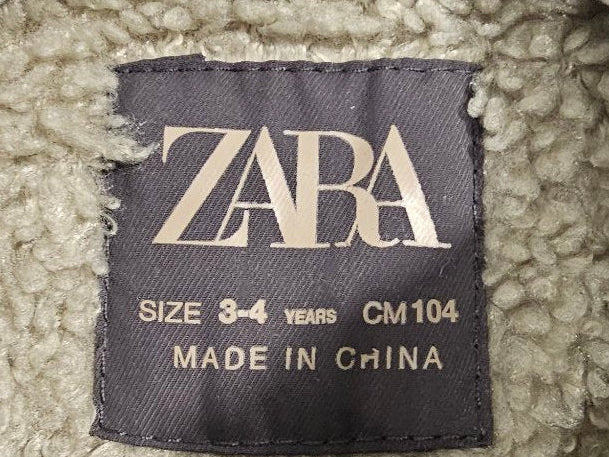 Zara Black Sherpa-Lined Puffer Winter Coat, 3-4Y – Pre-Loved