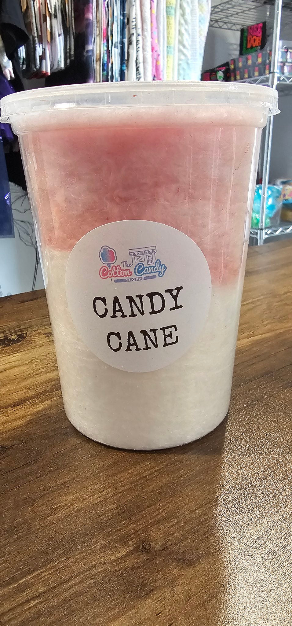 Candy Cane cotton candy tub