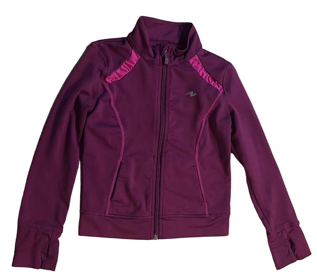 Front of plum-purple Athletic Works full-zip athletic jacket size 6