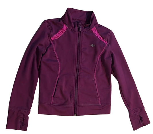 Front of plum-purple Athletic Works full-zip athletic jacket size 6
